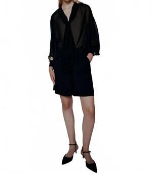 NEW MARELLA mltgiuria v-neck blouse in black